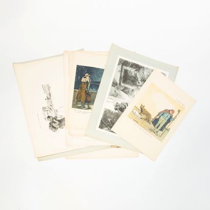 null Ensemble de dix-huit gravures, reproductions et lithographies du XXe siècle....