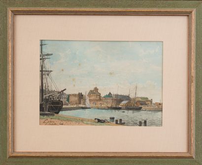 null Eugène DELESTRE (1862-1919).
Port de La Rochelle.
Aquarelle signée en bas à...