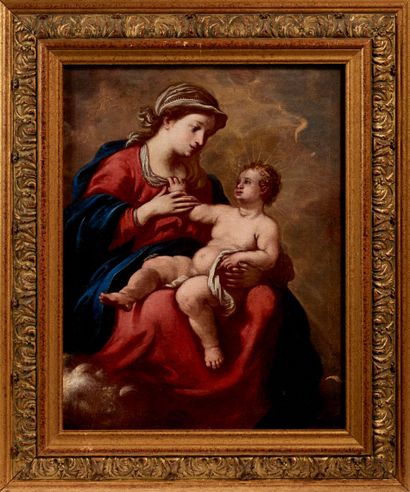null Ecole flamande vers 1640.
Vierge à l'Enfant.
Huile sur toile.
Haut. : 41 cm...