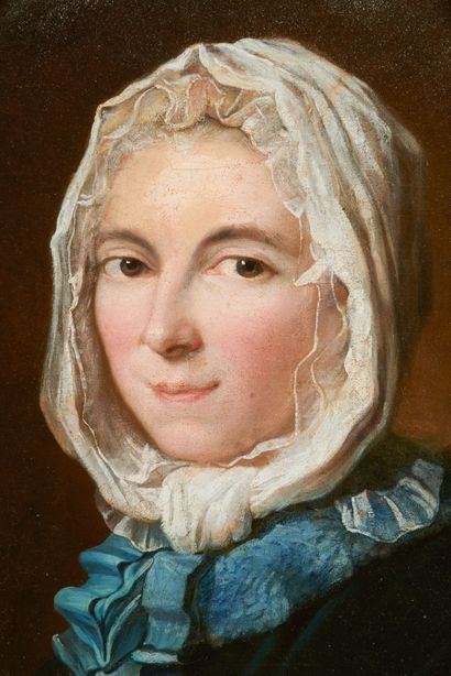 null Ecole française vers 1760.
Portrait de dame au bonnet de dentelle.
Huile sur...