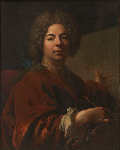 Entourage de Nicolas DE LARGILLIERE (1656-1746).
Autoportrait...