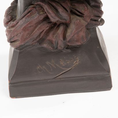 null Charles MASSÉ (1855-1913).
Samurai bust.
Patinated terracotta (missing the guard...