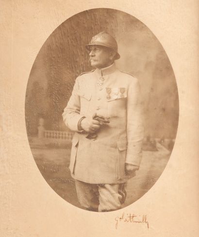 null Oval photograph of Lieutenant-Colonel Albert Marie Henri d'Aboville, signed...
