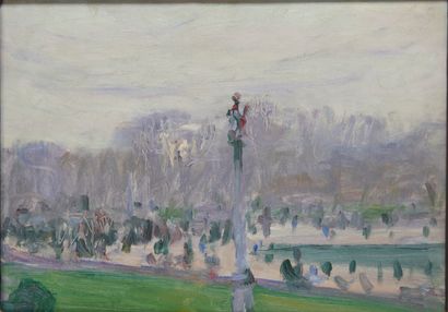 André BARBIER (1883-1970).

Les Tuileries.

Huile...