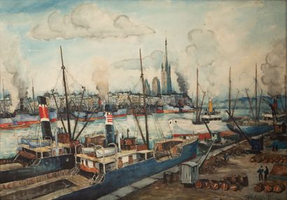 FRANK-WILL (1900-1951).
Le port de Rouen,...