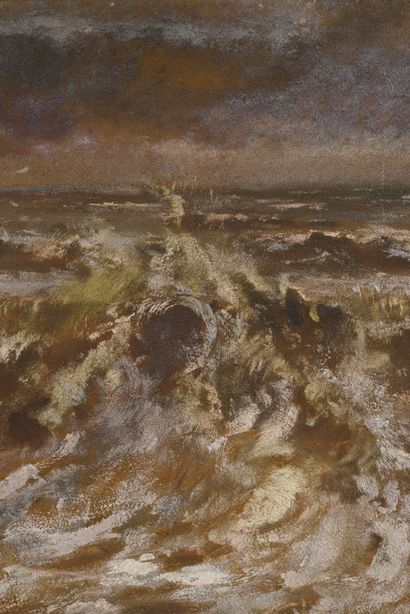 null Edouard Joseph DANTAN (1848-1897).

Rough sea.

Oil on linoleum pasted on a...
