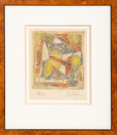 Louis LATAPIE (1891-1972).
Composition abstraite.
Lithographie...