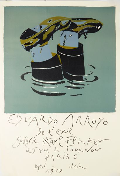 null Eduardo ARROYO (b. 1937).
De l'Exil - Poster for the exhibition at Galerie Karl...