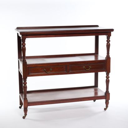 null Large mahogany and mahogany veneer sideboard with three levels, the central...