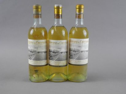 3 bouteilles DOMAINE DE CHEVALIER, Pessac-Léognan...