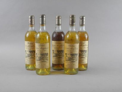 null 5 bouteilles CH. PONTAC MONPLAISIR, Graves 1962 (4 LB, 1 MB foncée)