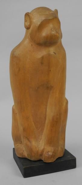  Ref 15 - CONSTANTINOVSKI dit CONSTANT Gorille Bois sculpté, signé Haut.: 29 cm