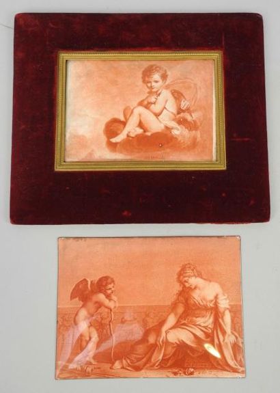  Deux tirages photo sur cuivre émaillé, 16,5 x 12 cm un signé au dos Cte de ROYDEVILLE...