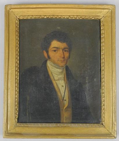 ECOLE FRANCAISE DU XIXème siècle Portrait d'homme Huile sur toile