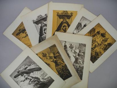 José María SERT Y BADIA (1874/76-1945) Quatre lithographies signées (un tirage noir...