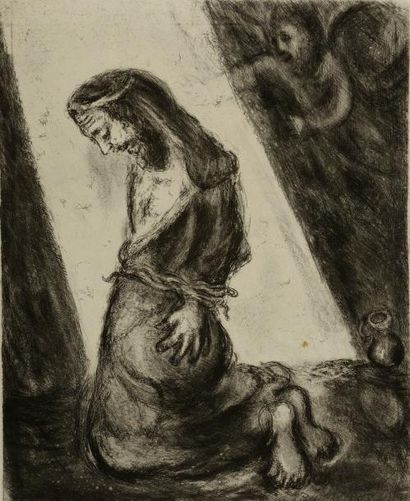 D'après Marc CHAGALL (1887 - 1985) Jérémie dans la Fosse, planche des illustrations...