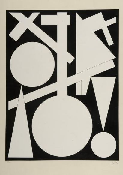 D'après Auguste HERBIN (1882 - 1960) «Fin» Sérigraphie, signée du cachet en bas à...