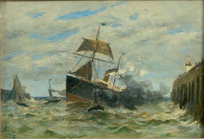 Frank Myers BOGGS (Springfield, Ohio, 1855 - Meudon, 1926) Navires entrant au port....
