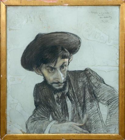 Charles LÉANDRE (Champsecret, Orne, 1862 - 1934) Portrait présumé de Lacroisade....