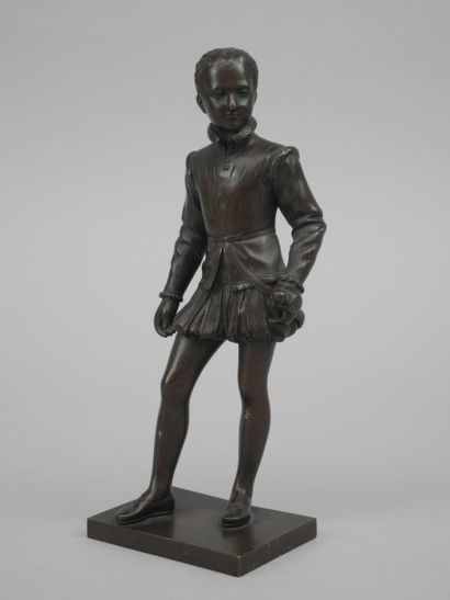  Ecole du XIXème siècle, d'après Bosio, Henri IV enfant. Haut.: 22 cm (épée tord...