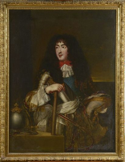  École Française du XVIIème siècle Portrait de Louis XIV en armure vers 1665-1670Huile...