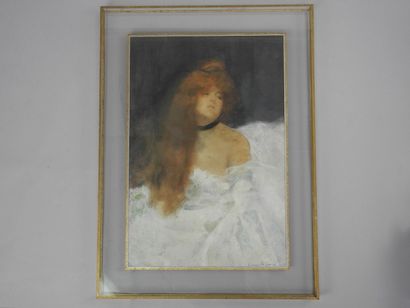  Lucien Victor GUIRAND DE SCEVOLA (1871 - 1950), Portrait de femme, aquarelle et...