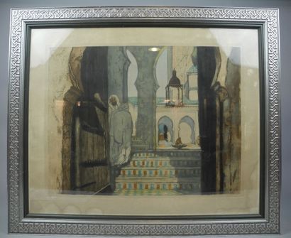  Almery LOBEL RICHE (Genève, 1880 - Paris, 1950), La Mosquée à Fès, lithographie