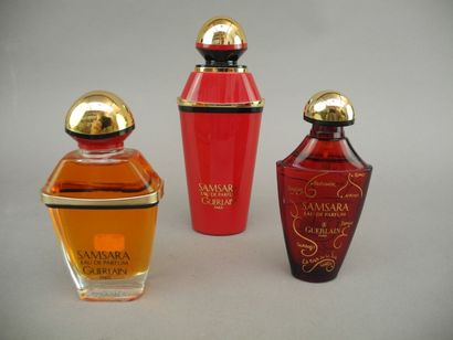  GUERLAIN "Samsara Trois flacons d'eau de parfum (100 ml, 75 ml, 50 ml très légèrement...