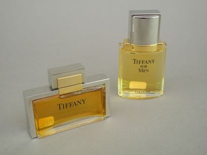 null TIFFANY Deux flacons, "Pour Homme" (50 ml), "Pour Femme"(30 ml), parfum et eau...