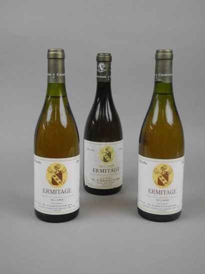 null Ensemble de 6 bouteilles : 5 bouteilles ERMITAGE "De L'Orée", Chapoutier 1991...