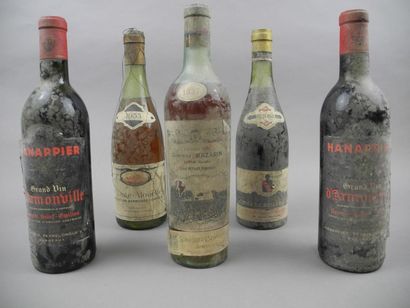 null Ensemble de 5 bouteilles : 2 bouteilles SAINT-EMILION "d'Armonville", Hannappier...