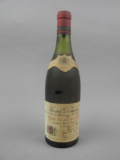 null 6 bouteilles CLOS DE LA ROCHE, J. Drouhin 1962 (es, 2 LB, 2 MB, 2 B)