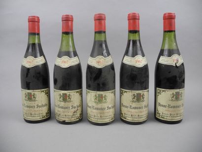 null 5 bouteilles VOSNE-ROMANEE "Suchots", Baron Christophe 1967 (es, 2 LB)