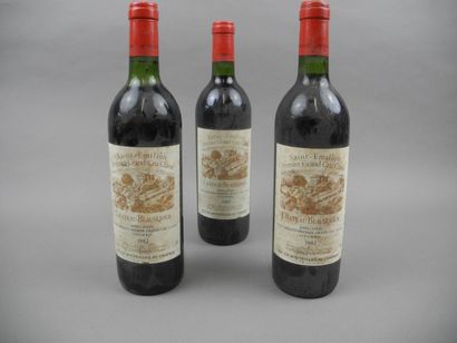 null 3 bouteilles CH. BEAUSEJOUR DUFFAU, 1er Grand Cru St-Emilion 1982 (1 LB)
