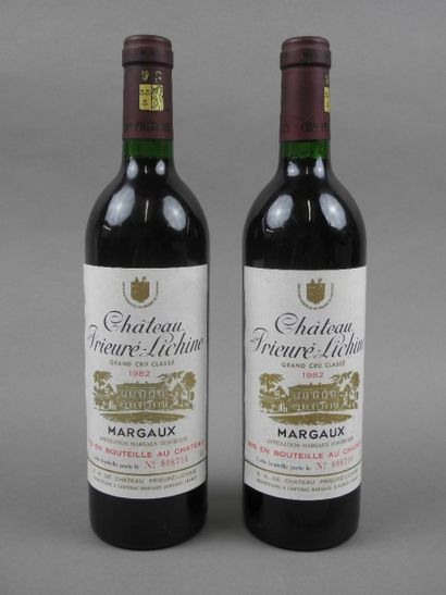 null 2 bouteilles CH. PRIEURE-LICHINE, 4er cru Margaux 1982
