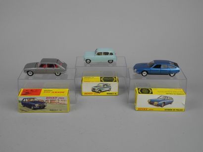 null DINKY TOYS, ensemble de trois modèles réduits: CITROEN CX Pallas (011455) bleu,...