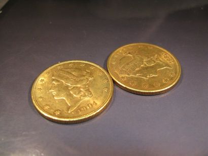 Deux pièces de 20$ en or