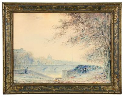 Henri-Louis FOREAU (Paris, 1866 - Paris, 1938) Les Quais de Seine à Paris, l?Institut...