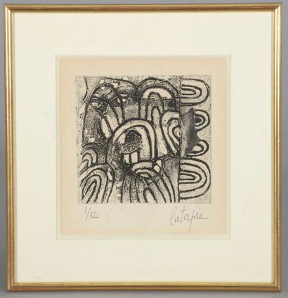 Louis Robert Arthur LATAPIE (Toulouse, 1891 - 1972) Femme cubisante. Encre sur papier...
