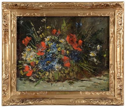 Eugène Henri CAUCHOIS (Rouen, 1850 - Paris, 1911) Bouquet de fleurs. Huile sur toile,...