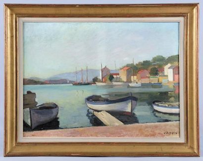 Georges Émile CAPON (Paris, 1890 - Paris, 1980) Le Port de Tamaris. Huile sur toile...