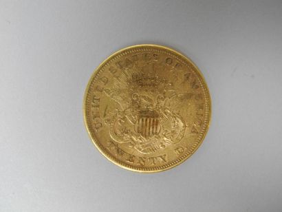 null Une PIÈCE en or jaune de vingt dollars frappée à San Francisco en 1871 (usu...