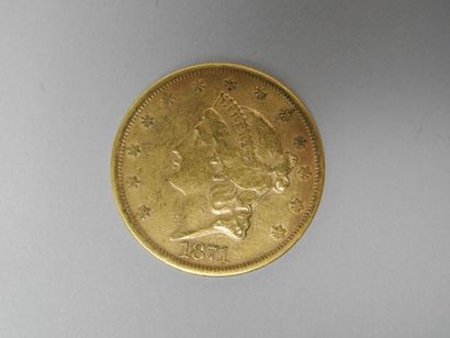 null Une PIÈCE en or jaune de vingt dollars frappée à San Francisco en 1871 (usu...