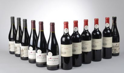 null Ensemble de 12 bouteilles notamment Côtes du Rhône
