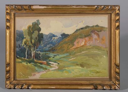 null Lucien PERI (1880-1948), paysage de campagne, aquarelle signée en bas à droite....