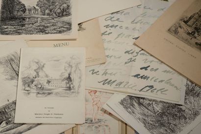 null Ensemble de manuscrits et menus dont: L'Audacieuse, Compagnie Générale Transatlantique...
