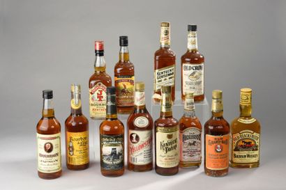 Ensemble de 12 bouteilles de BOURBON (Old...