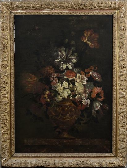 Attribué à Pieter CASTEELS III (1684 - 1749) Composition florale dans un vase de...