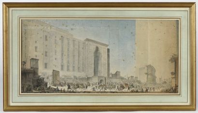 Charles Louis BALZAC (1752 - 1820) Fête du tapis sacré envoyé à la Mecque. Dessin...