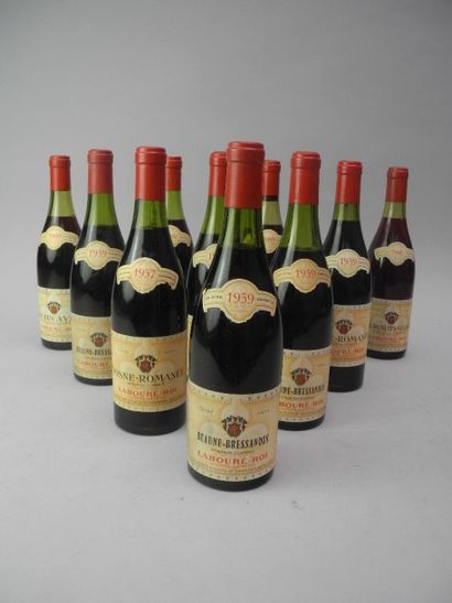 null Ensemble de 10 bouteilles BOURGOGNE DIVERS, Labouré Roi : 4 bouteilles BEAUNE...